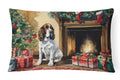 English Springer Spaniel Cozy Christmas Decorative Throw Pillow 12x16 Indoor Outdoor Accent Cushion, Fabric Cover with Insert for Sofa, Bed, Porch & Living Room