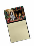 English Springer Spaniel Cozy Christmas Watercolor Sticky Note Holder Refillable Dispenser Desk Accessory 3x3 Pad Gift