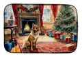 Finnish Spitz Cozy Christmas Dish Drying Mat Absorbent Dish Drying Mat Pad for Kitchen Counter Dish Drainer Mat for Countertop, 14 x 21", Multicolor