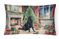 Flat-Coated Retriever Cozy Christmas Decorative Throw Pillow 12x16 Indoor Outdoor Accent Cushion, Fabric Cover with Insert for Sofa, Bed, Porch & Living Room