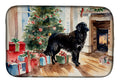 Flat-Coated Retriever Cozy Christmas Dish Drying Mat Absorbent Dish Drying Mat Pad for Kitchen Counter Dish Drainer Mat for Countertop, 14 x 21", Multicolor