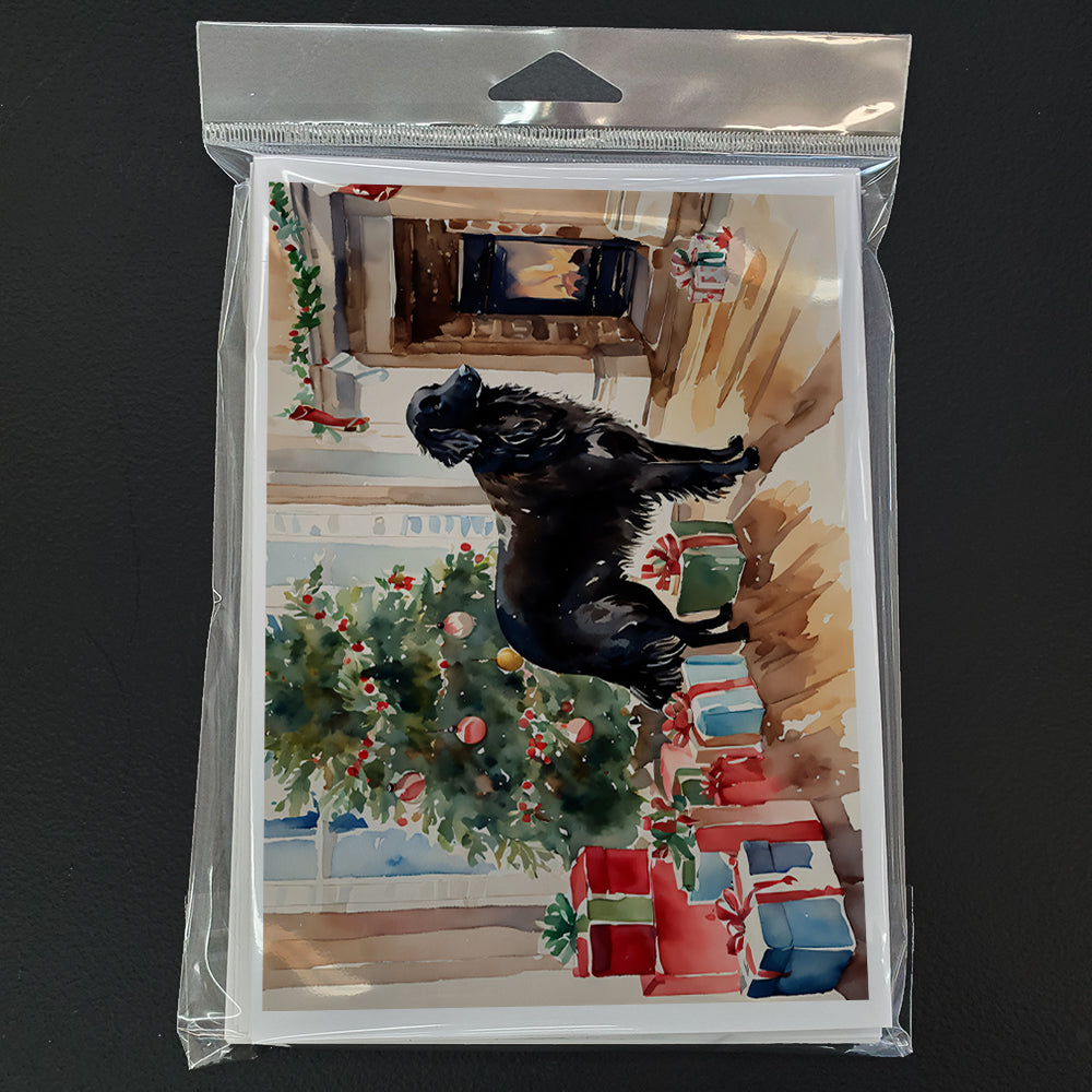 Flat-Coated Retriever Cozy Christmas Greeting Cards Pack of 8 Blank Cards with Envelopes Whimsical A7 Size 5x7