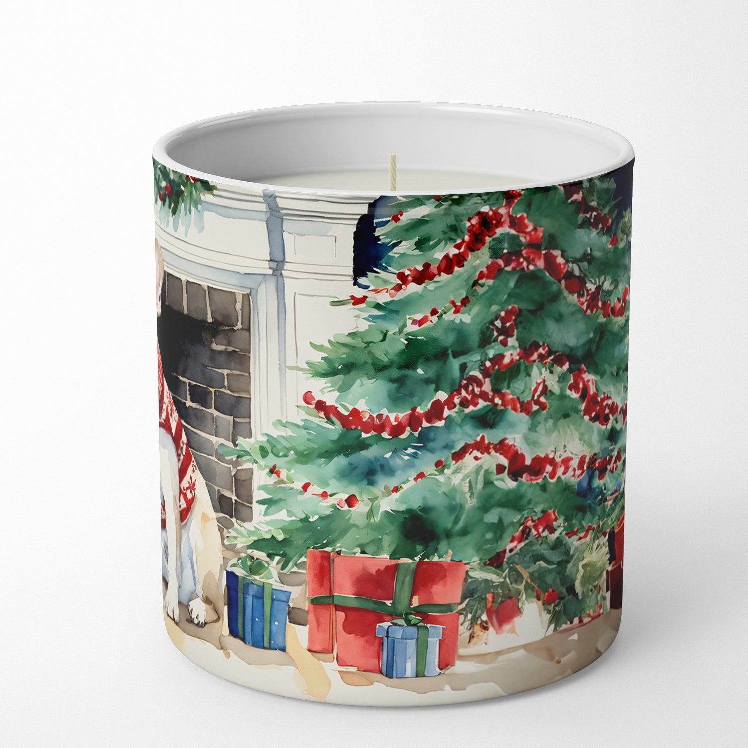 French Bulldog Cozy Christmas Decorative Soy Candle Nature Soy Wax Essential Oil Home Decor Ideal for Bedroom Kitchen Bath Office Gift, 10 oz