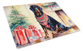 Gordon Setter Cozy Christmas Cutting Board Tempered Glass Kitchen Cutting Surface, Heat Resistant Chopping, Non-Slip Feet, Food Prep & Serving