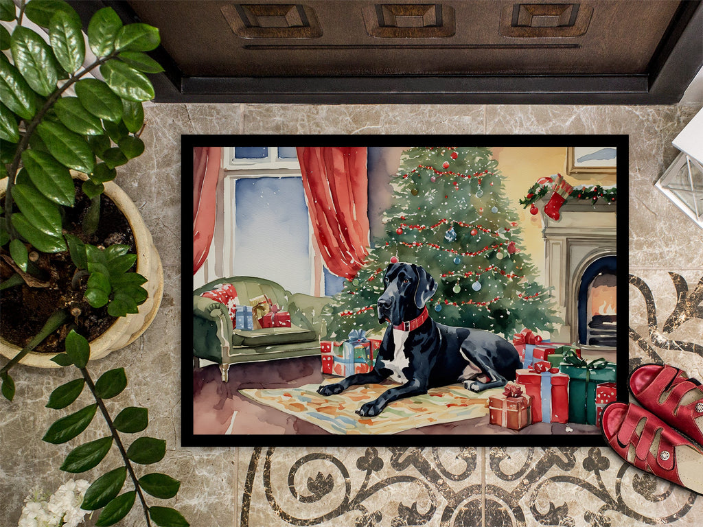 Great Dane Cozy Christmas Doormat Indoor Outdoor 24H X 36W Front Door Mat Rugs for Entryway, Non Slip Washable Low Pile,