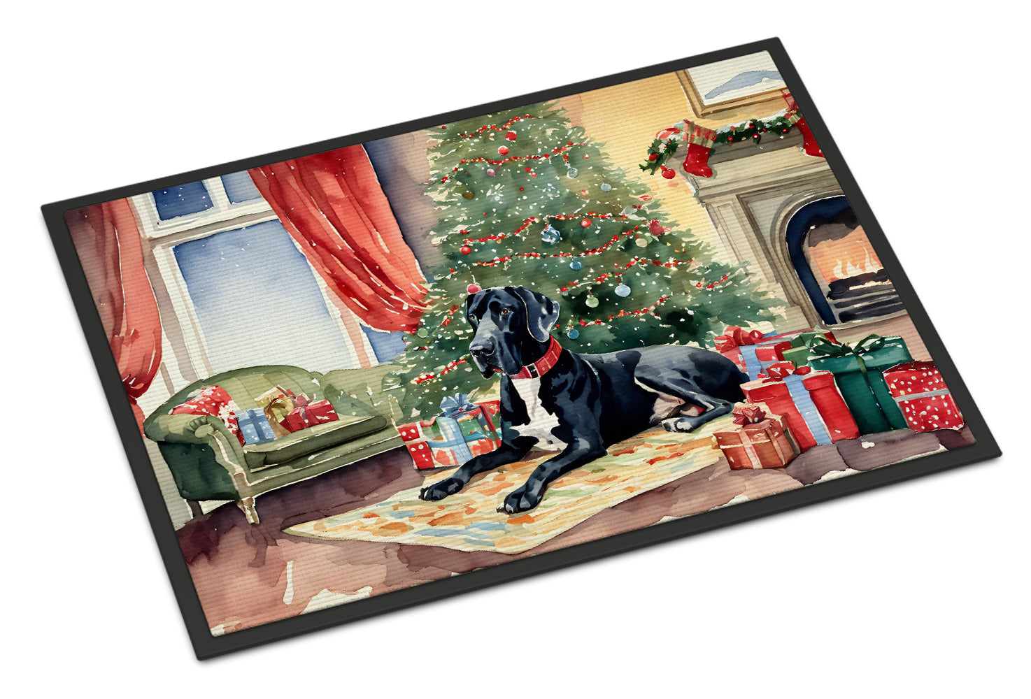 Great Dane Cozy Christmas Doormat Indoor Outdoor 18H X 27W Front Door Mat Rugs for Entryway, Non Slip Washable