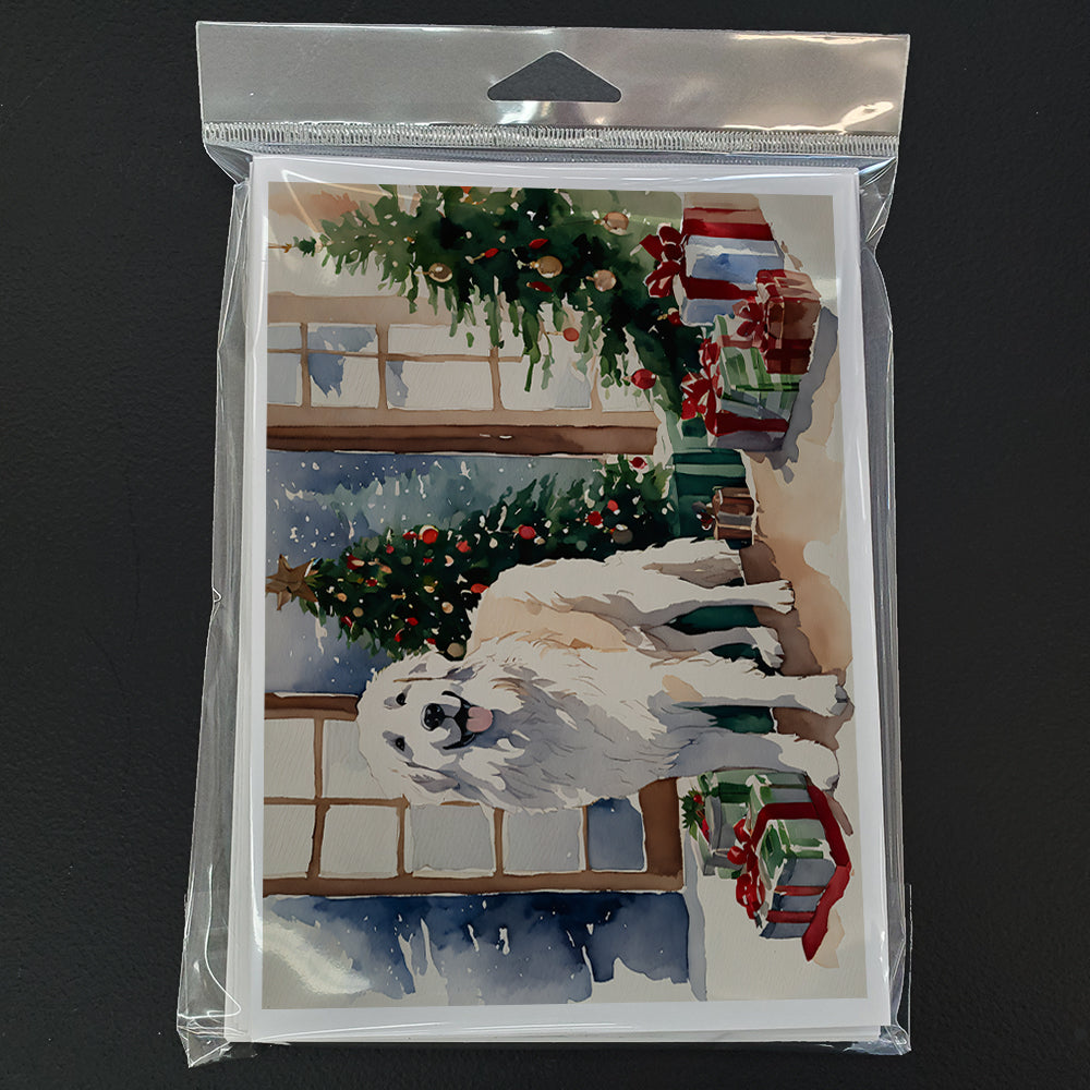 Great Pyrenees Cozy Christmas Greeting Cards Pack of 8 Blank Cards with Envelopes Whimsical A7 Size 5x7