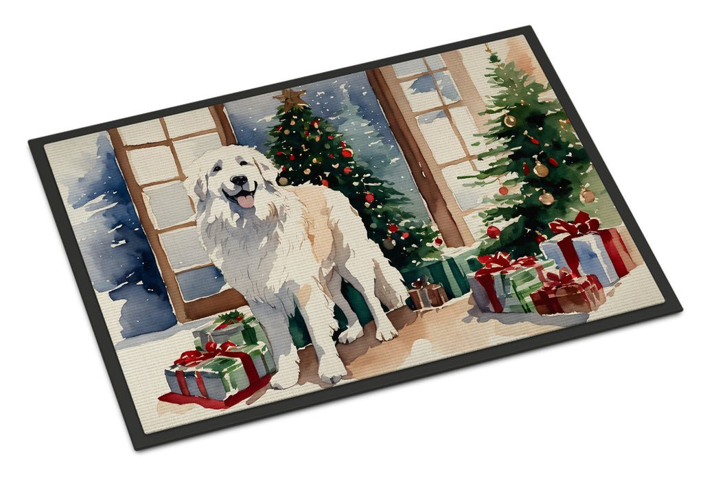 Great Pyrenees Cozy Christmas Doormat Indoor Outdoor 24H X 36W Front Door Mat Rugs for Entryway, Non Slip Washable Low Pile,