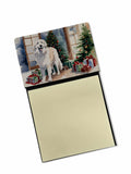 Great Pyrenees Cozy Christmas Watercolor Sticky Note Holder Refillable Dispenser Desk Accessory 3x3 Pad Gift