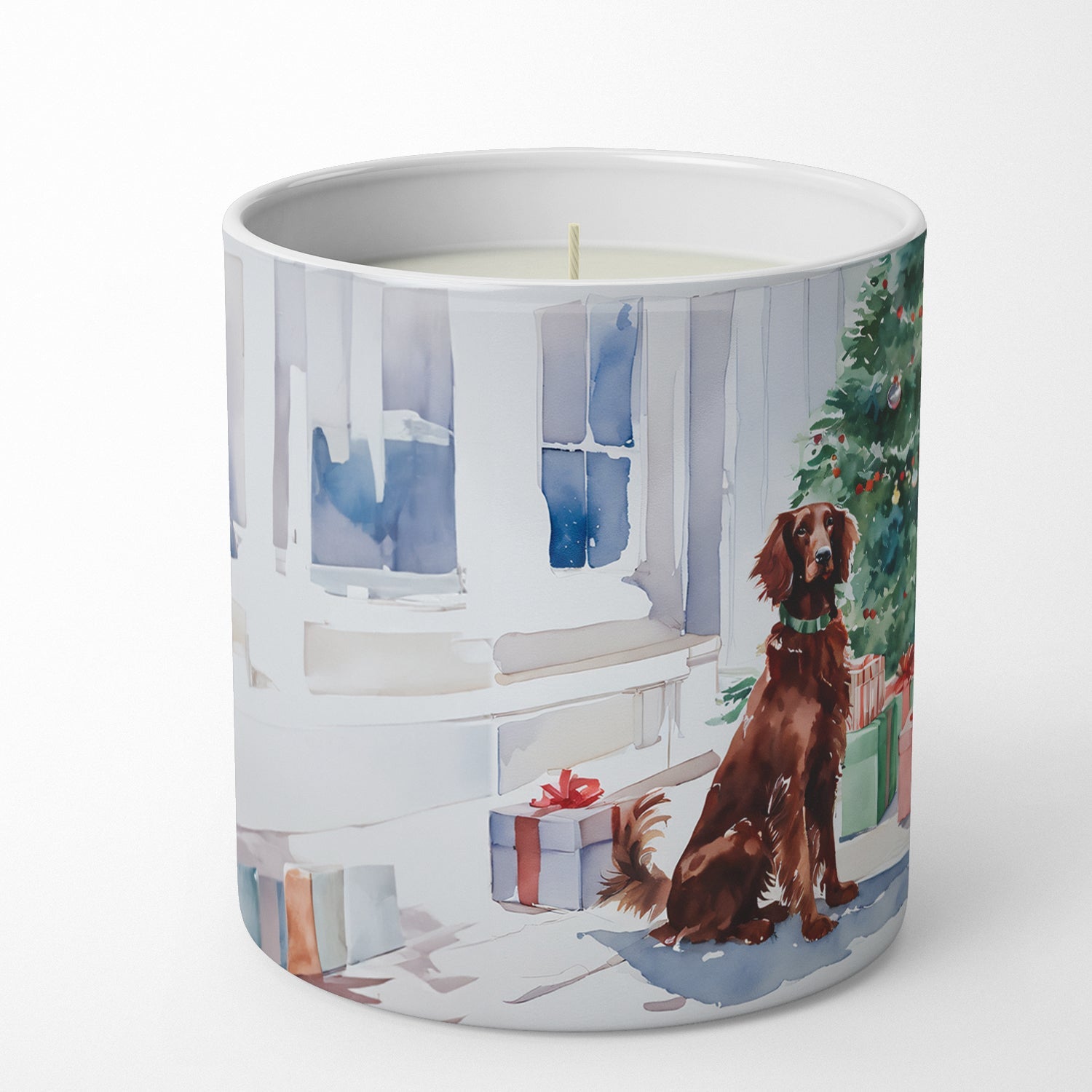 Irish Setter Cozy Christmas Decorative Soy Candle Nature Soy Wax Essential Oil Home Decor Ideal for Bedroom Kitchen Bath Office Gift, 10 oz