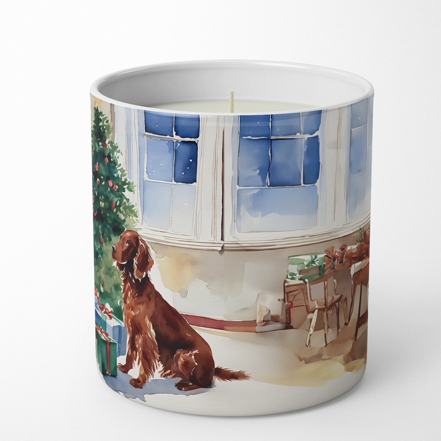 Irish Setter Cozy Christmas Decorative Soy Candle Nature Soy Wax Essential Oil Home Decor Ideal for Bedroom Kitchen Bath Office Gift, 10 oz