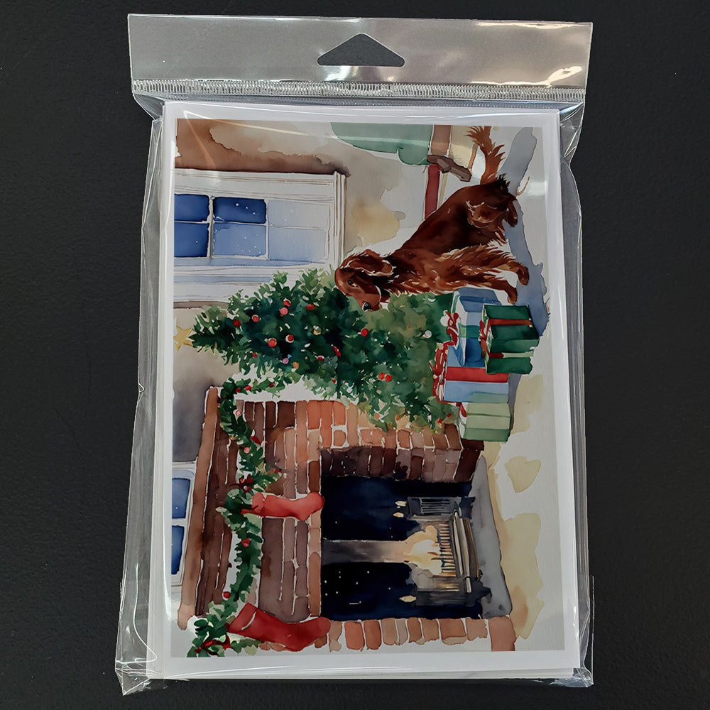 Irish Setter Cozy Christmas Greeting Cards Pack of 8 Blank Cards with Envelopes Whimsical A7 Size 5x7