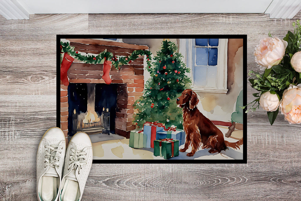 Irish Setter Cozy Christmas Doormat Indoor Outdoor 18H X 27W Front Door Mat Rugs for Entryway, Non Slip Washable
