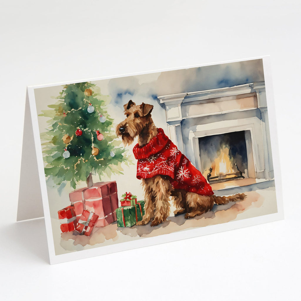 Irish Terrier Cozy Christmas Greeting Cards Pack of 8 Blank Cards with Envelopes Whimsical A7 Size 5x7