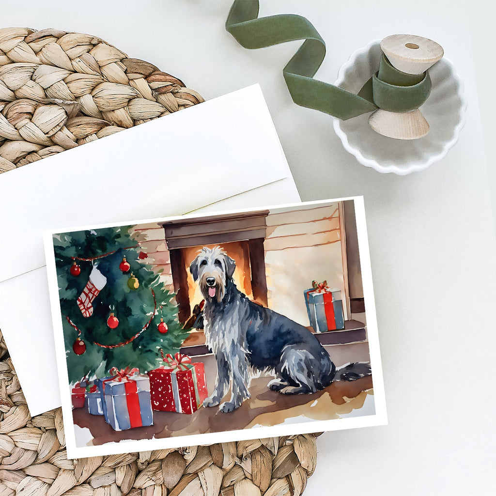 Irish Wolfhound Cozy Christmas Greeting Cards Pack of 8 Blank Cards with Envelopes Whimsical A7 Size 5x7