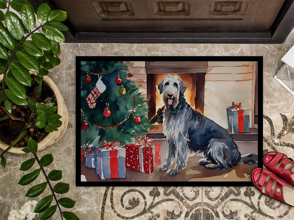 Irish Wolfhound Cozy Christmas Doormat Indoor Outdoor 24H X 36W Front Door Mat Rugs for Entryway, Non Slip Washable Low Pile,