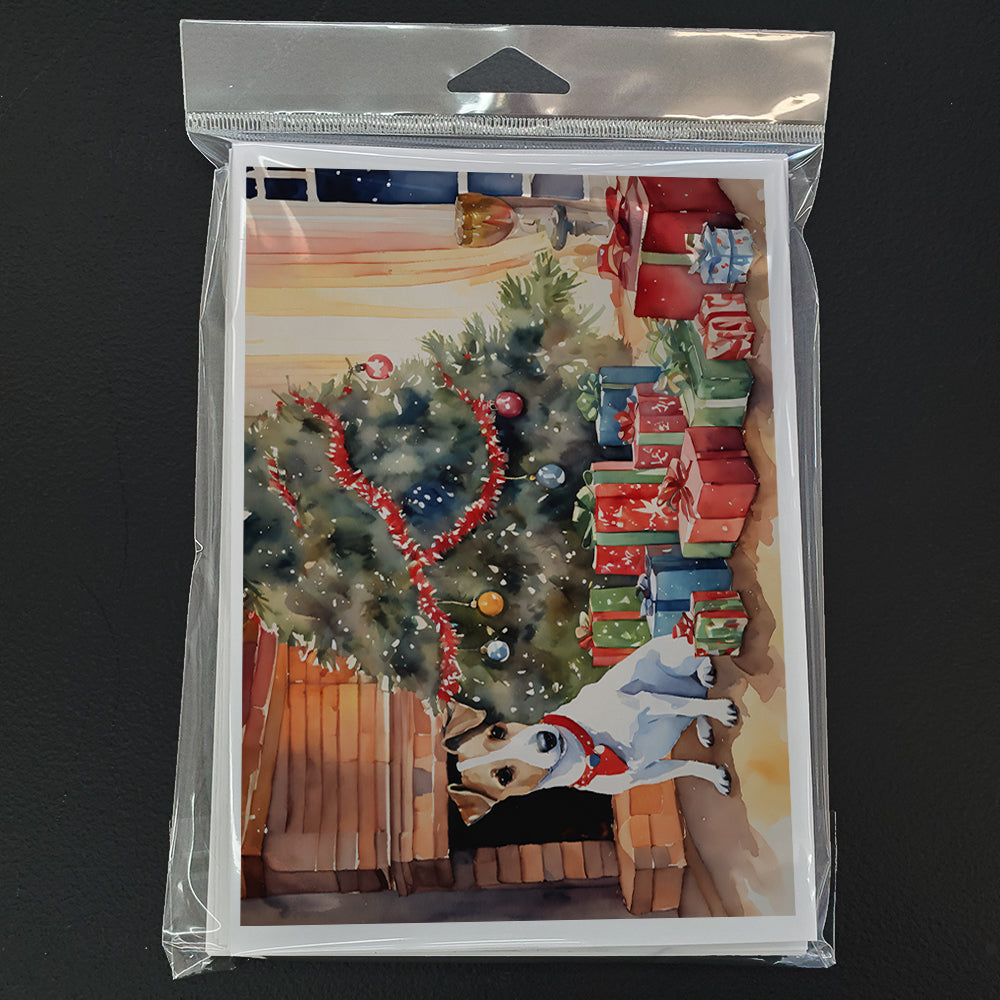 Jack Russell Terrier Cozy Christmas Greeting Cards Pack of 8 Blank Cards with Envelopes Whimsical A7 Size 5x7