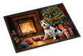 Jack Russell Terrier Cozy Christmas Doormat Indoor Outdoor 24H X 36W Front Door Mat Rugs for Entryway, Non Slip Washable Low Pile,