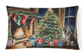 Keeshond Cozy Christmas Decorative Throw Pillow 12x16 Indoor Outdoor Accent Cushion, Fabric Cover with Insert for Sofa, Bed, Porch & Living Room