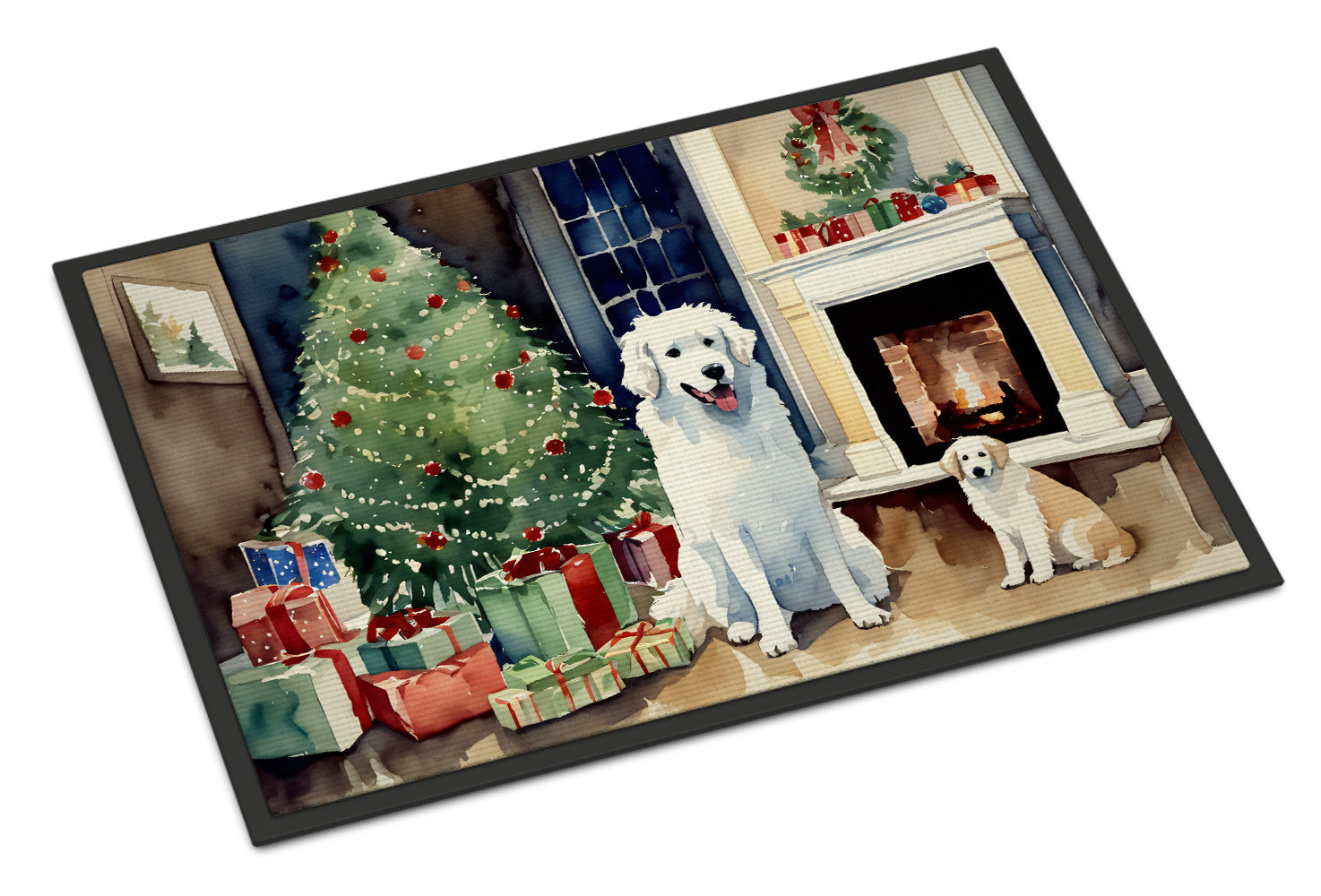 Kuvasz Cozy Christmas Doormat Indoor Outdoor 24H X 36W Front Door Mat Rugs for Entryway, Non Slip Washable Low Pile,