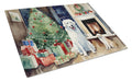 Kuvasz Cozy Christmas Cutting Board Tempered Glass Kitchen Cutting Surface, Heat Resistant Chopping, Non-Slip Feet, Food Prep & Serving