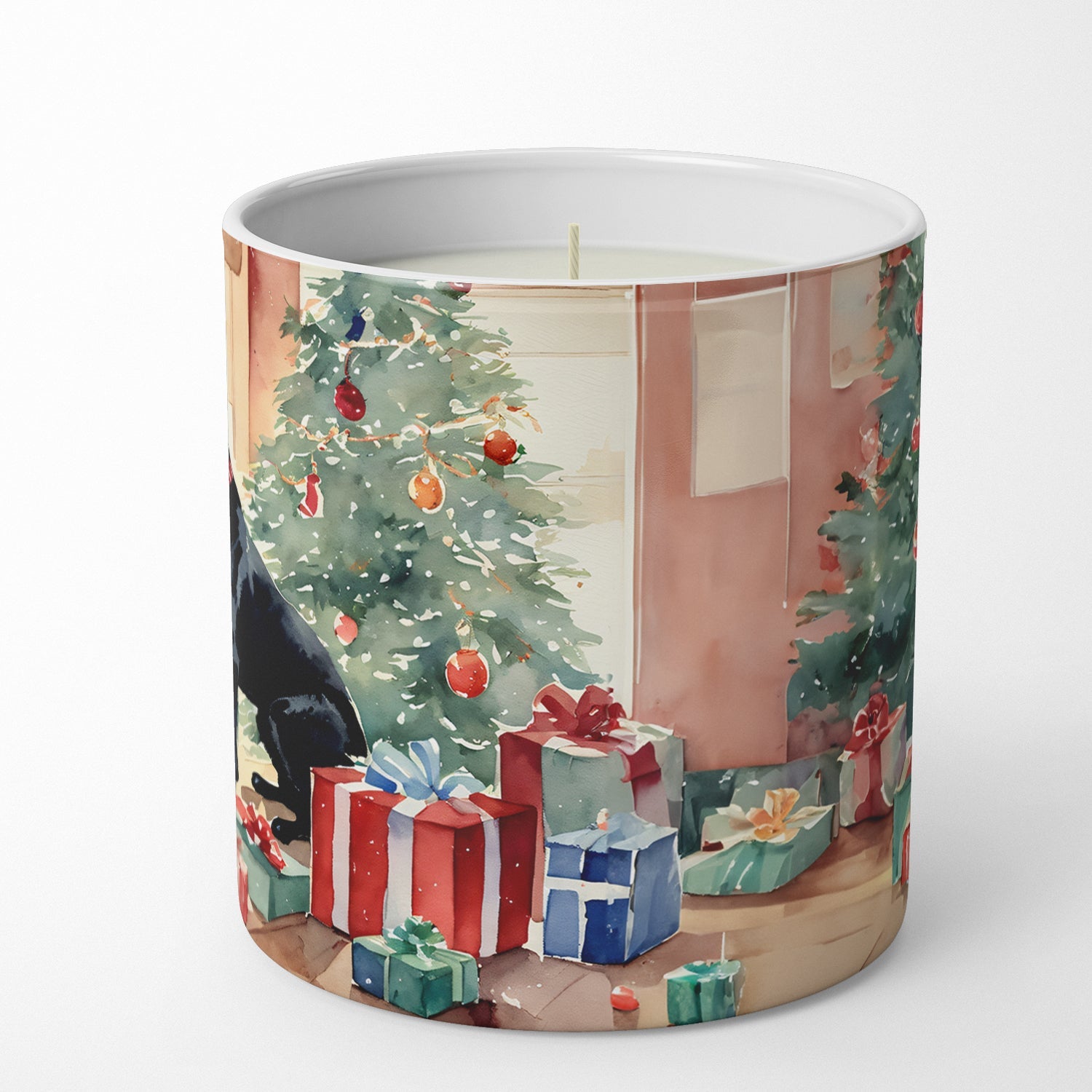 Labrador Retriever Cozy Christmas Decorative Soy Candle Nature Soy Wax Essential Oil Home Decor Ideal for Bedroom Kitchen Bath Office Gift, 10 oz
