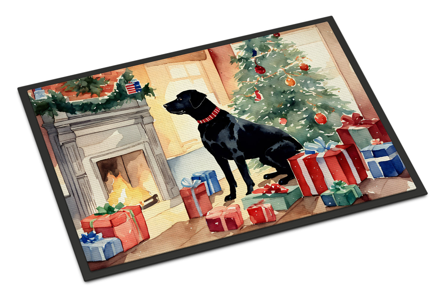 Labrador Retriever Cozy Christmas Doormat Indoor Outdoor 24H X 36W Front Door Mat Rugs for Entryway, Non Slip Washable Low Pile,