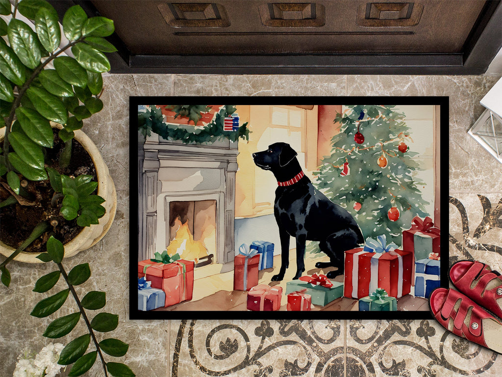 Labrador Retriever Cozy Christmas Doormat Indoor Outdoor 18H X 27W Front Door Mat Rugs for Entryway, Non Slip Washable
