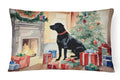 Labrador Retriever Cozy Christmas Decorative Throw Pillow 12x16 Indoor Outdoor Accent Cushion, Fabric Cover with Insert for Sofa, Bed, Porch & Living Room