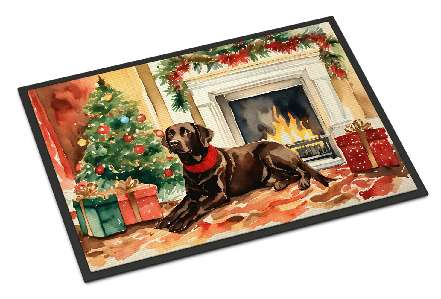 Labrador Retriever Cozy Christmas Doormat Indoor Outdoor 24H X 36W Front Door Mat Rugs for Entryway, Non Slip Washable Low Pile,