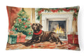 Labrador Retriever Cozy Christmas Decorative Throw Pillow 12x16 Indoor Outdoor Accent Cushion, Fabric Cover with Insert for Sofa, Bed, Porch & Living Room