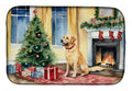 Labrador Retriever Cozy Christmas Dish Drying Mat Absorbent Dish Drying Mat Pad for Kitchen Counter Dish Drainer Mat for Countertop, 14 x 21", Multicolor