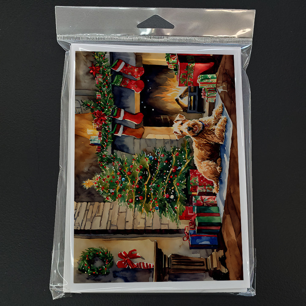 Lakeland Terrier Cozy Christmas Greeting Cards Pack of 8 Blank Cards with Envelopes Whimsical A7 Size 5x7
