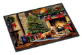 Lakeland Terrier Cozy Christmas Doormat Indoor Outdoor 18H X 27W Front Door Mat Rugs for Entryway, Non Slip Washable