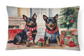 Lancashire Heeler Cozy Christmas Decorative Throw Pillow 12x16 Indoor Outdoor Accent Cushion, Fabric Cover with Insert for Sofa, Bed, Porch & Living Room