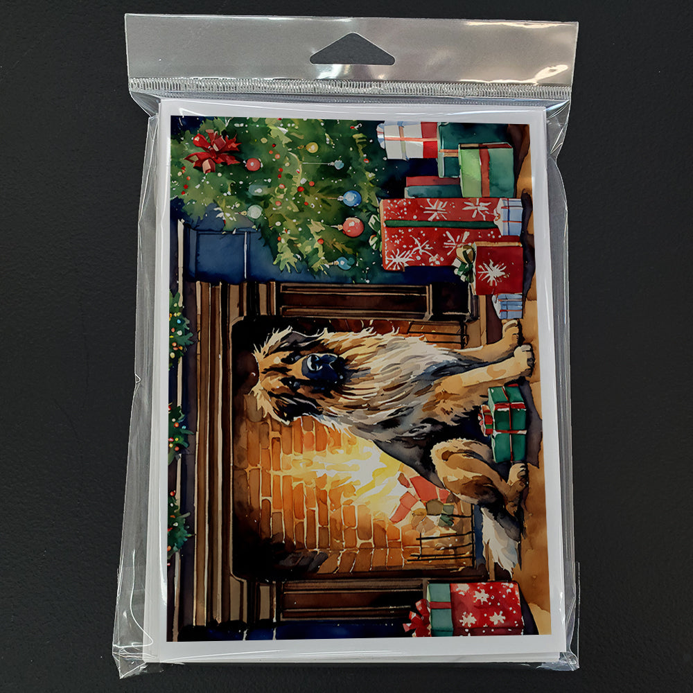 Leonberger Cozy Christmas Greeting Cards Pack of 8 Blank Cards with Envelopes Whimsical A7 Size 5x7