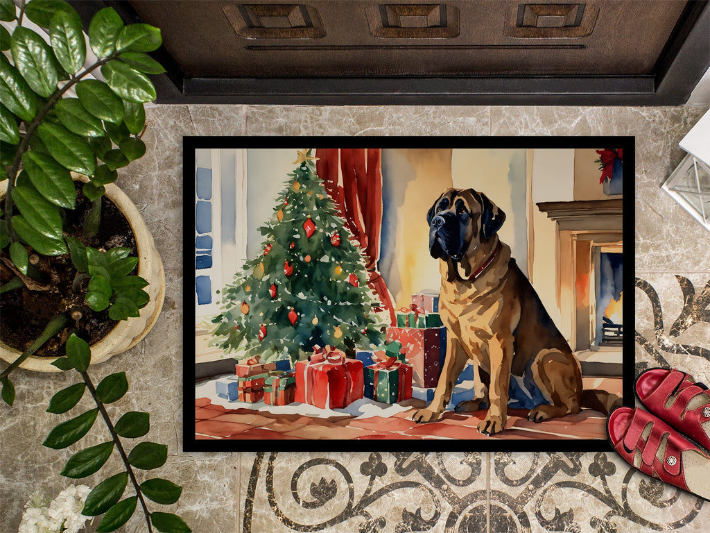 Mastiff Cozy Christmas Doormat Indoor Outdoor 18H X 27W Front Door Mat Rugs for Entryway, Non Slip Washable