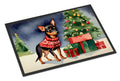Miniature Pinscher Cozy Christmas Doormat Indoor Outdoor 18H X 27W Front Door Mat Rugs for Entryway, Non Slip Washable
