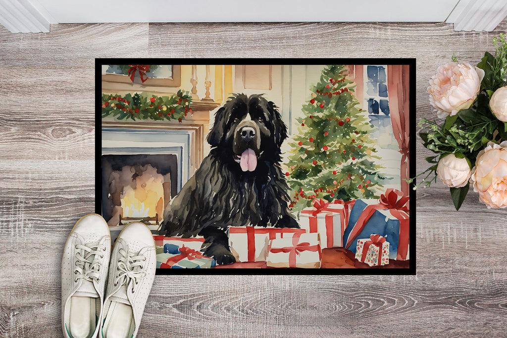 Newfoundland Cozy Christmas Doormat Indoor Outdoor 24H X 36W Front Door Mat Rugs for Entryway, Non Slip Washable Low Pile,