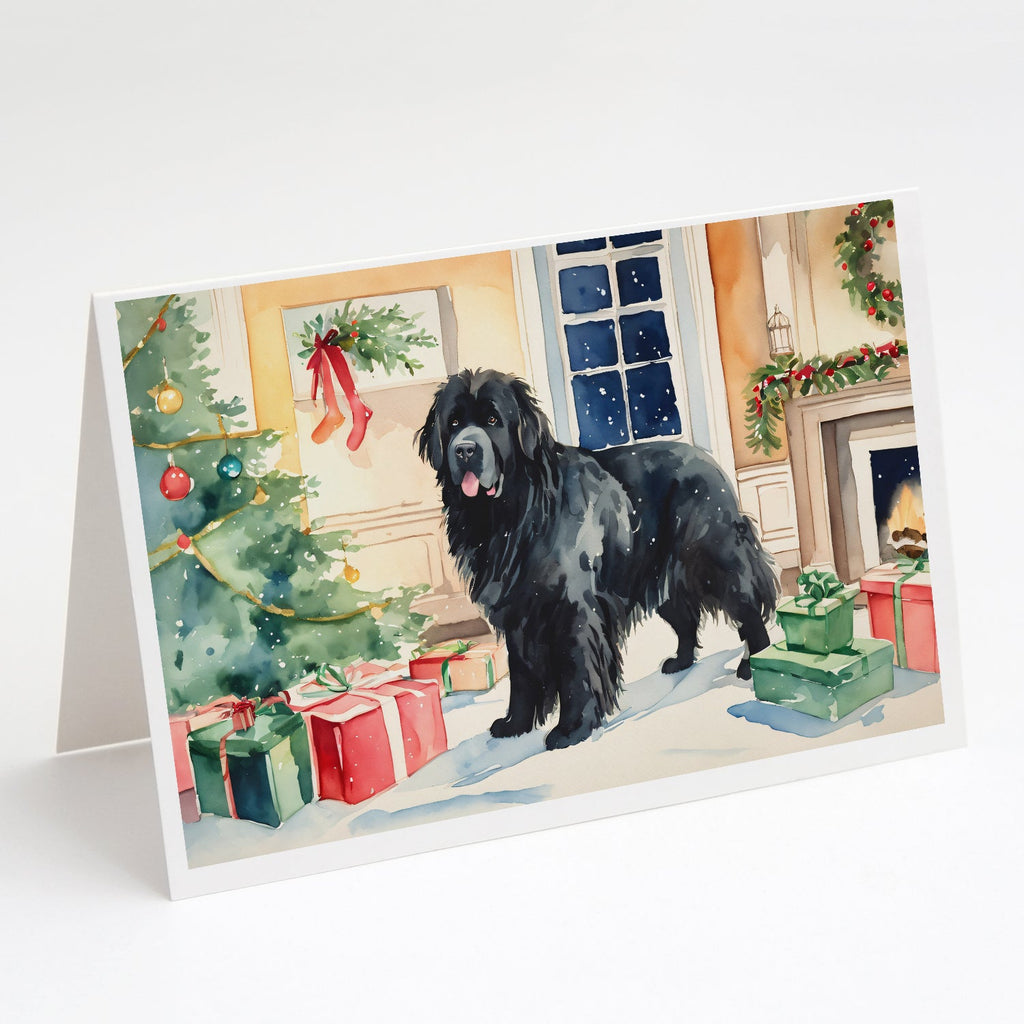 Newfoundland Cozy Christmas Greeting Cards Pack of 8 Blank Cards with Envelopes Whimsical A7 Size 5x7
