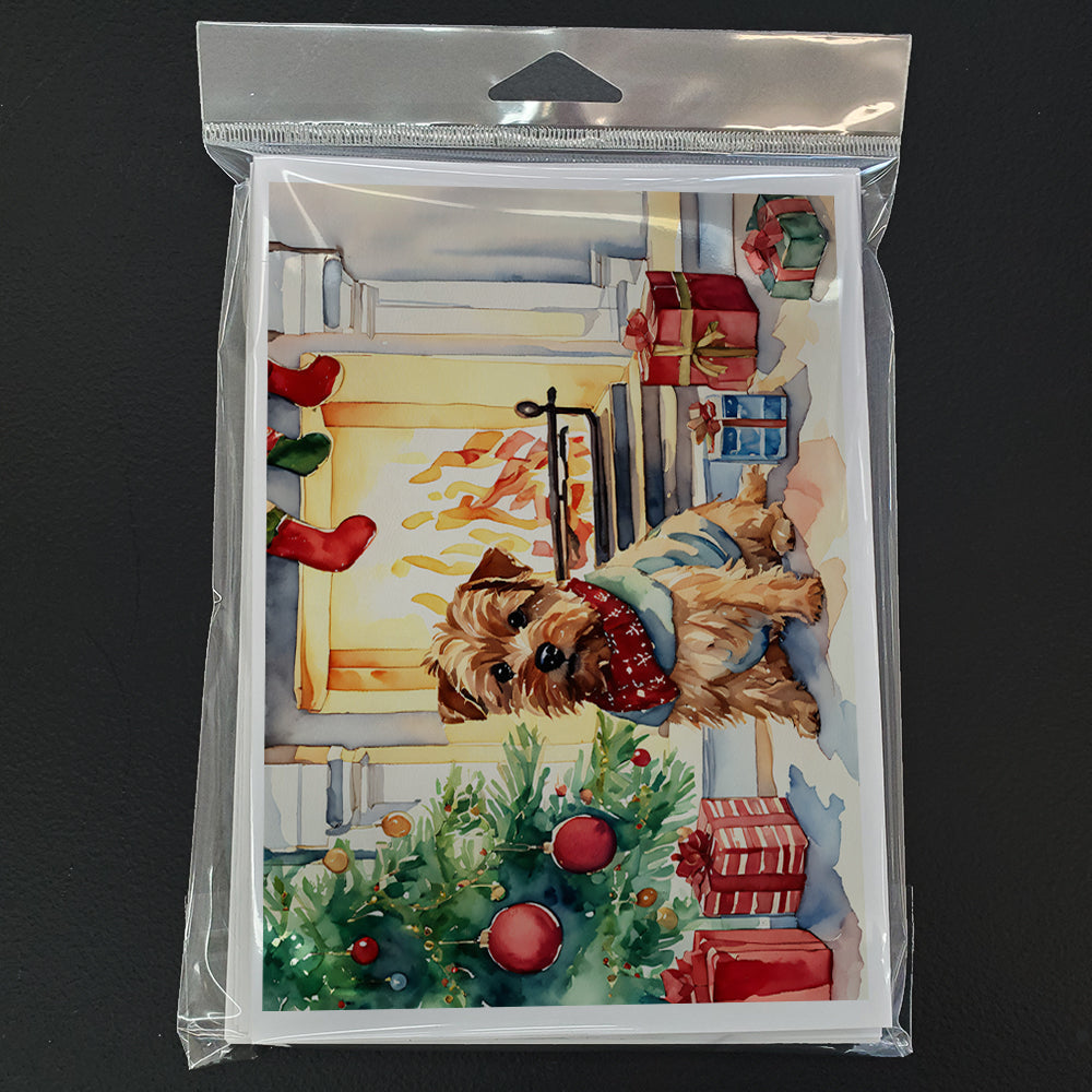 Norfolk Terrier Cozy Christmas Greeting Cards Pack of 8 Blank Cards with Envelopes Whimsical A7 Size 5x7