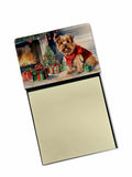 Norfolk Terrier Cozy Christmas Watercolor Sticky Note Holder Refillable Dispenser Desk Accessory 3x3 Pad Gift