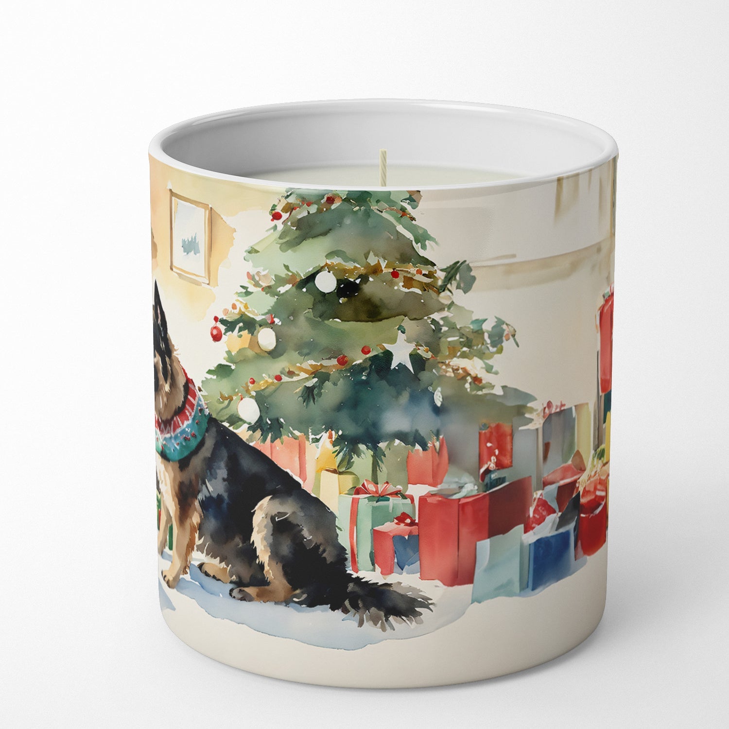 Norwegian Buhund Cozy Christmas Decorative Soy Candle Nature Soy Wax Essential Oil Home Decor Ideal for Bedroom Kitchen Bath Office Gift, 10 oz