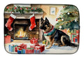 Norwegian Buhund Cozy Christmas Dish Drying Mat Absorbent Dish Drying Mat Pad for Kitchen Counter Dish Drainer Mat for Countertop, 14 x 21", Multicolor