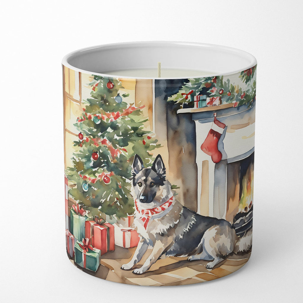 Norwegian Elkhound Cozy Christmas Decorative Soy Candle Nature Soy Wax Essential Oil Home Decor Ideal for Bedroom Kitchen Bath Office Gift, 10 oz