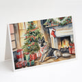 Norwegian Elkhound Cozy Christmas Greeting Cards Pack of 8 Blank Cards with Envelopes Whimsical A7 Size 5x7