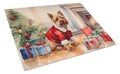 Norwich Terrier Cozy Christmas Cutting Board Tempered Glass Kitchen Cutting Surface, Heat Resistant Chopping, Non-Slip Feet, Food Prep & Serving