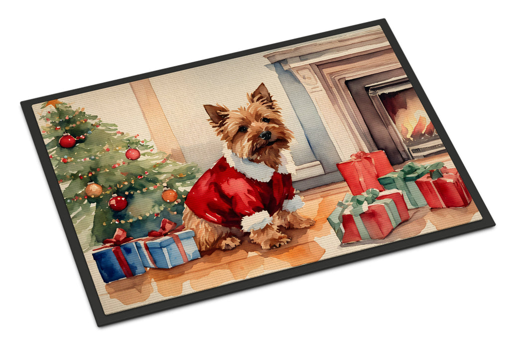 Norwich Terrier Cozy Christmas Doormat Indoor Outdoor 18H X 27W Front Door Mat Rugs for Entryway, Non Slip Washable