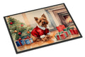 Norwich Terrier Cozy Christmas Doormat Indoor Outdoor 18H X 27W Front Door Mat Rugs for Entryway, Non Slip Washable