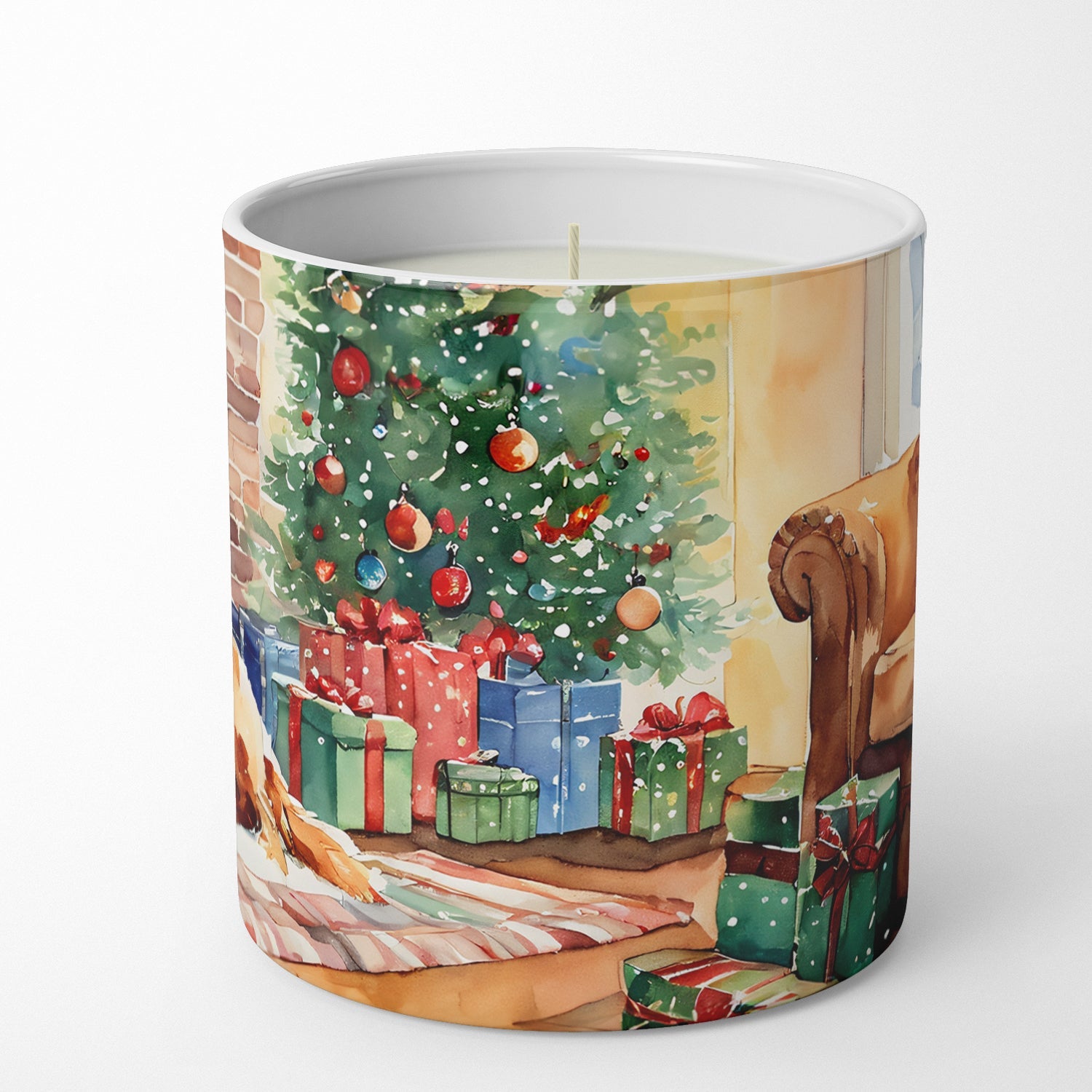 Nova Scotia Duck Tolling Retriever Cozy Christmas Decorative Soy Candle Nature Soy Wax Essential Oil Home Decor Ideal for Bedroom Kitchen Bath Office Gift, 10 oz